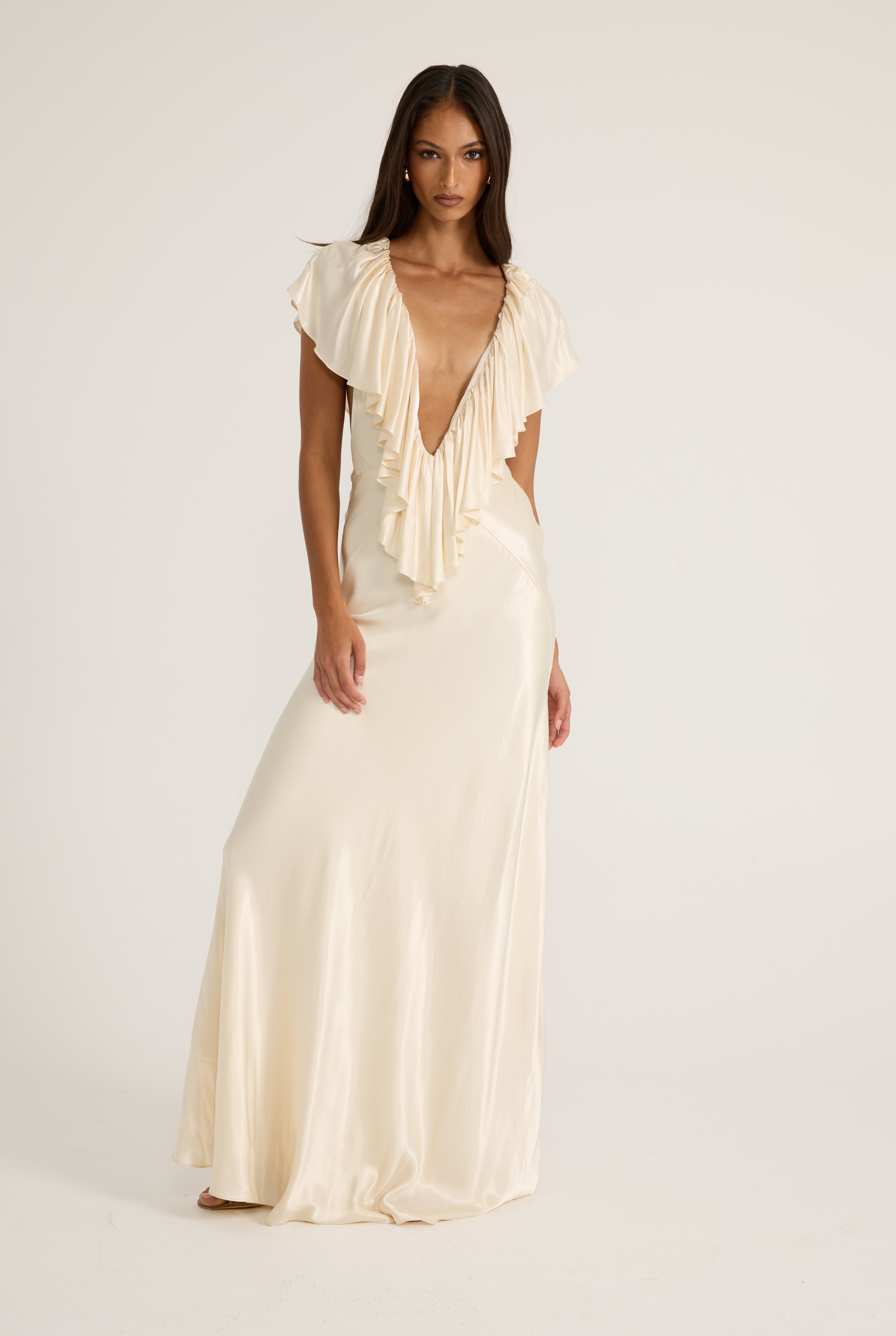 Clover Gown - Satin Cream