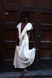 Clover Gown - Satin Cream