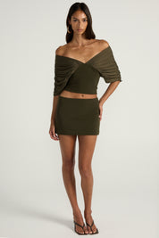 Neve Mini Skirt - Olive