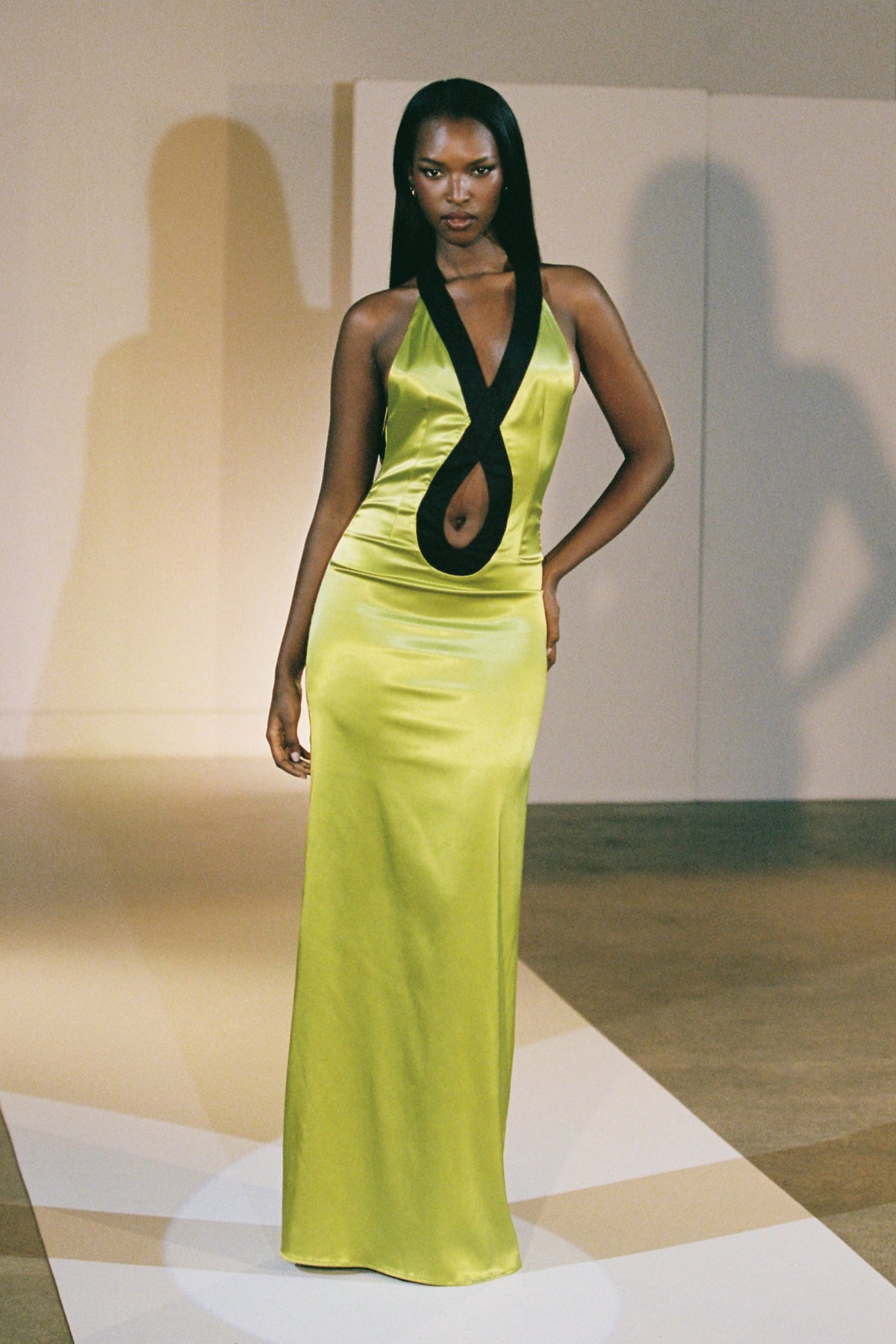 The Eugenie Dress in Chartreuse.