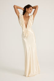 Clover Gown - Satin Cream