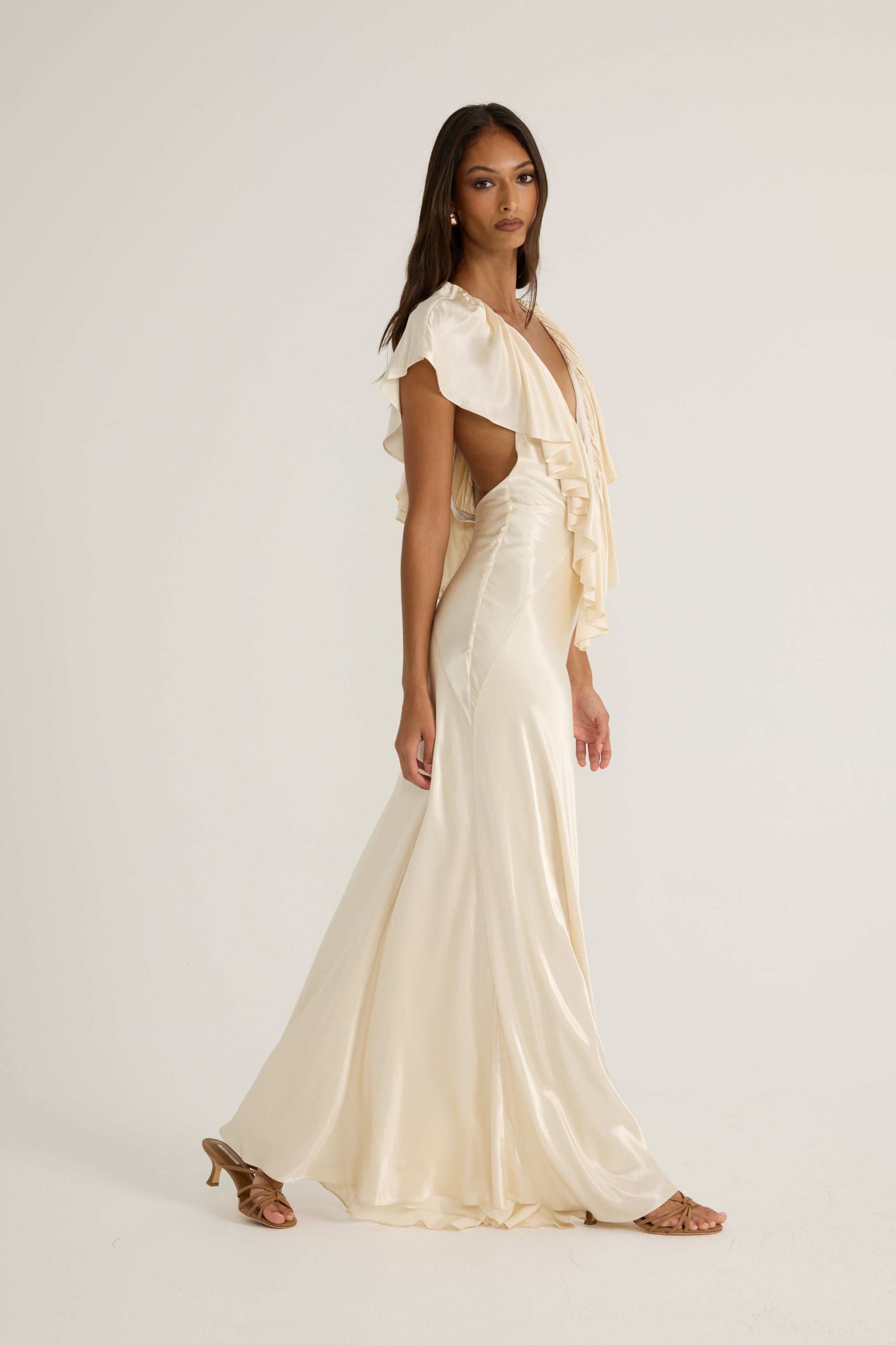 Clover Gown - Satin Cream