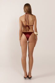 Pia Braided Bottoms - Burgundy