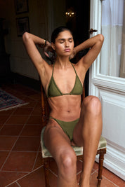 Pia Braided Bikini Bottoms - Moss