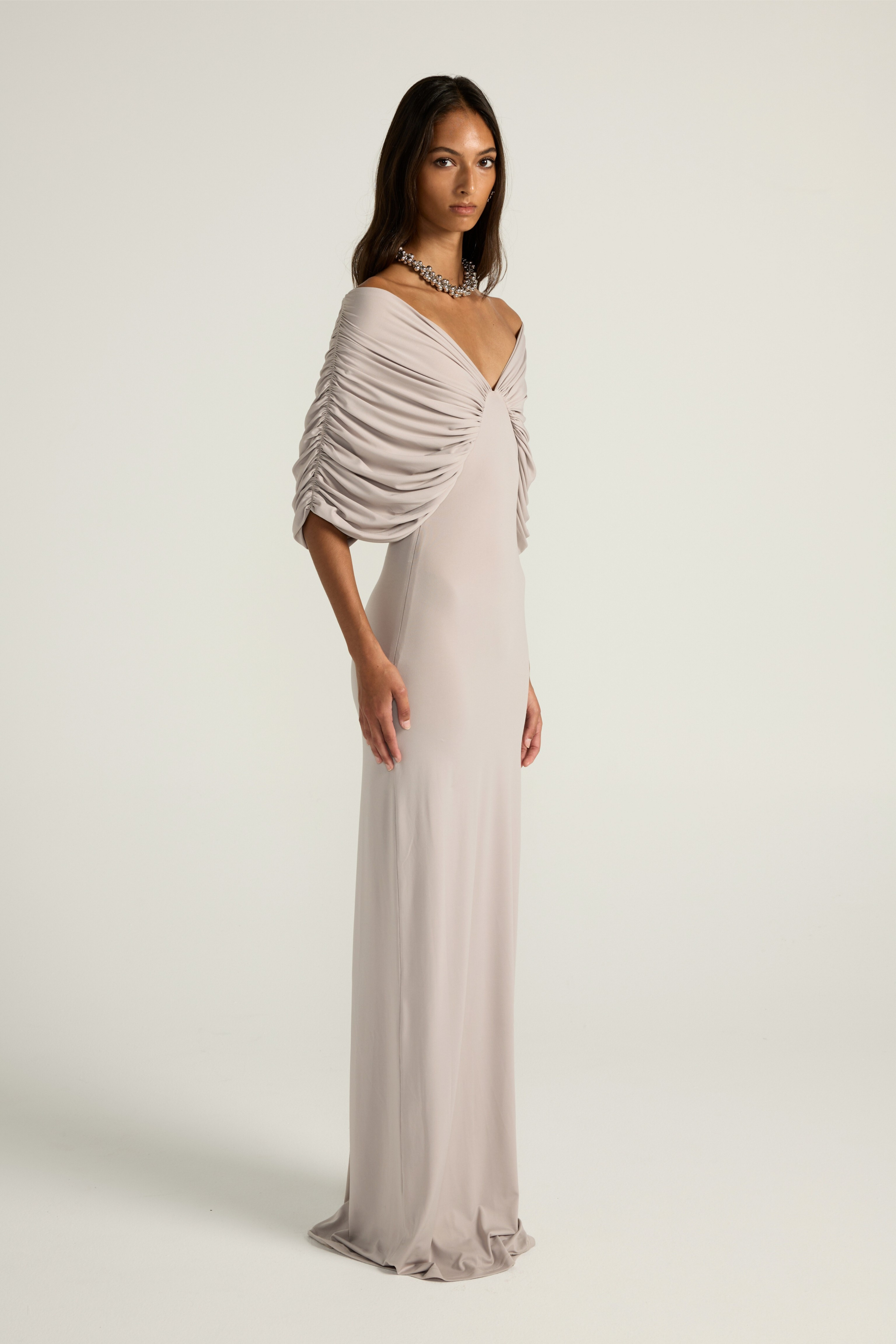 neve pleated chiffon dress Neve Pleated Chiffon V-Neck Maxi Dress On Sale Now with Up to 63% Off