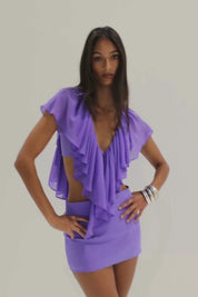 Clover Mini Skirt - Periwinkle