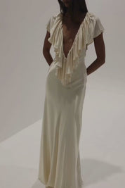Clover Gown - Satin Cream